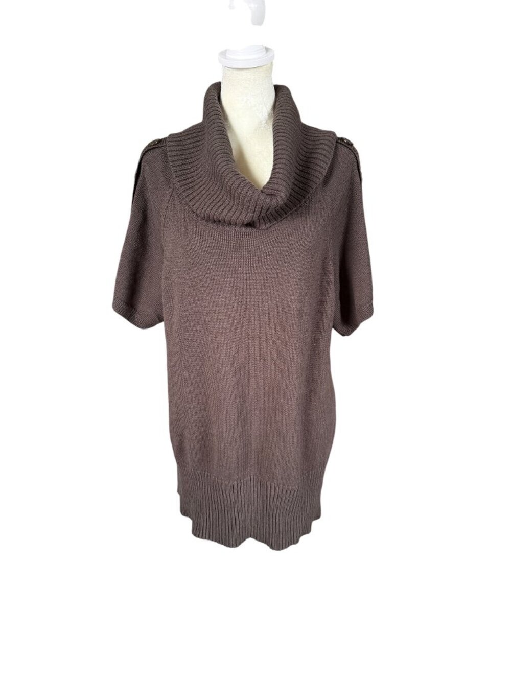 Lane Bryant brown short sleeve cowl neck pullover knit sweater size 14/16W
